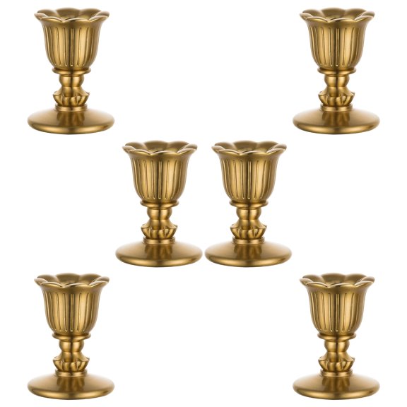 Vintage Metal Candlestick Holders with Copper Finish Decorative Taper Stands for Dining