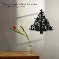 Vintage Metal Christmas Tree Wall, Black Lacquered Wrought Iron Ornament for Garden Patios and Home Décor It's A Perfect Housewarming Gift, Christmas, and Halloween Decoration