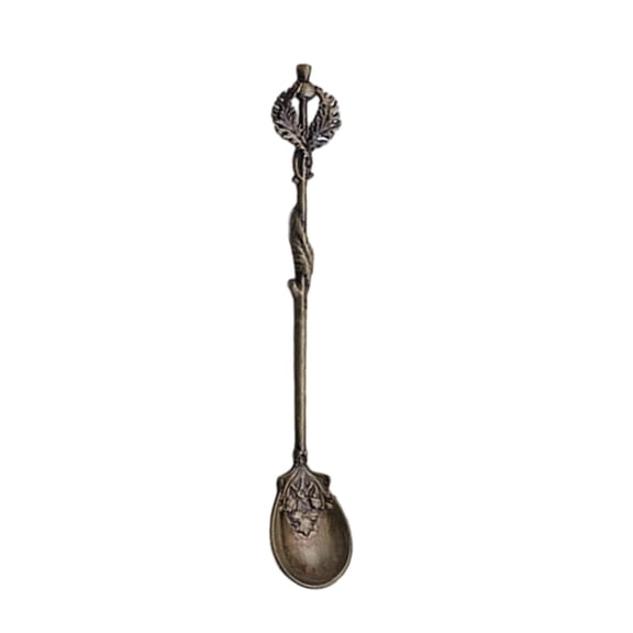 Vintage Metal Coffee Spoons - Kirsite Alloy Stirring Spoons for Coffee, Tea & Desserts - Exquisite Carved Design for Stylish Tableware and Home Decor,Bronze
