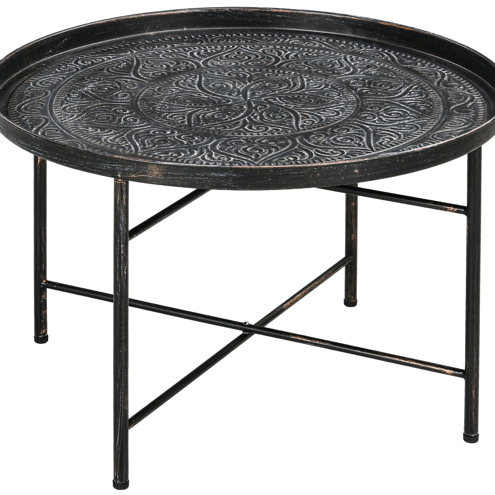 Picture of Vintage Metal Coffee Table with Quality Construction / Stable on Uneven ...