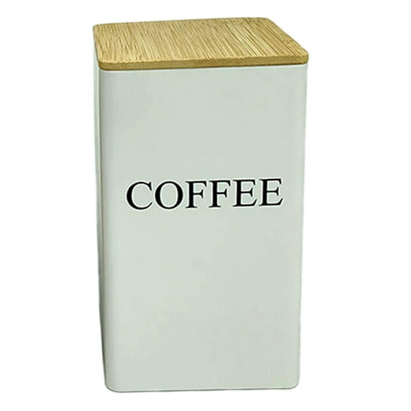 Vintage Metal Coffee & Tea Container - Airtight Lid Food Storage Canister, Farmhouse Kitchen Counter Jars for Home