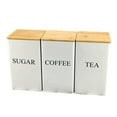 thumbnail image 1 of Vintage Metal Coffee Tea Sugar Canisters Set of 3 - Airtight Food Storage Containers with Lids, Farmhouse Kitchen Canister Set for Countertop, Space Saving Pantry Organization Jars, 1 of 3