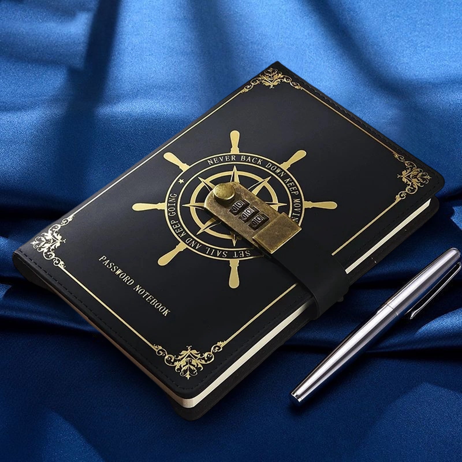 Notebook With Key Vintage Metal Combination Lock Leather Journal Notebook, A5 Writing ...