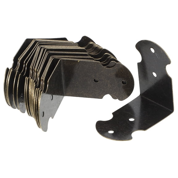 SEWOART 20Pcs Dark Grey Corner Brace Metal Fasteners Vintage Style for Boxes and Boxes