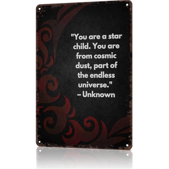 Vintage Metal Cosmic Dust Quote Tin Sign, Retro Funny Wall Decor for Man Cave, Basement, Pub, Farmhouse, Diner or Cafe, 8 x 12 Inch