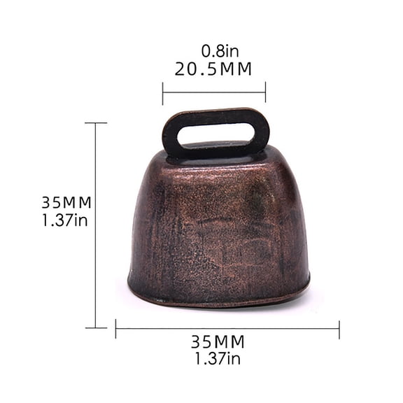 Vintage Metal Cow Bell, Small Loud Bell for Pets, Crafts and Hanging Decoration