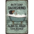 thumbnail image 1 of Vintage Metal Dachshund Bath Soap Tin Sign Bathroom Funny Art Plaque Poster Retro Metal Wall Decorative Tin Signs, 1 of 6