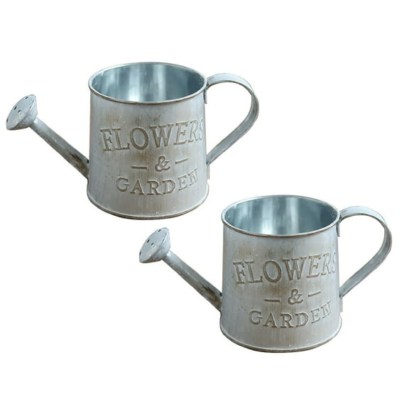 Vintage Metal Flower Bucket - Retro Farmhouse Watering Can Vase for Dried Floral Arrangements, Rustic Iron Jug for Home Decor, French Country Centerpiece, Indoor Outdoor Use