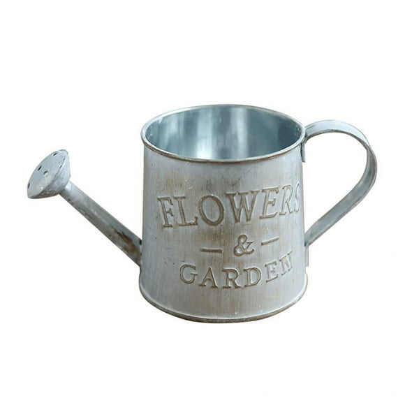 Vintage Metal Flower Vase Iron Watering Can Shaped Farmhouse Decor with Handle Home Decoration 3.3" High
