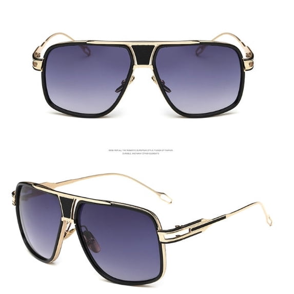 Vintage Metal Frame Sunglasses for Women, UV400 Protection, PC Lens, Non-Polarized, Large Fit