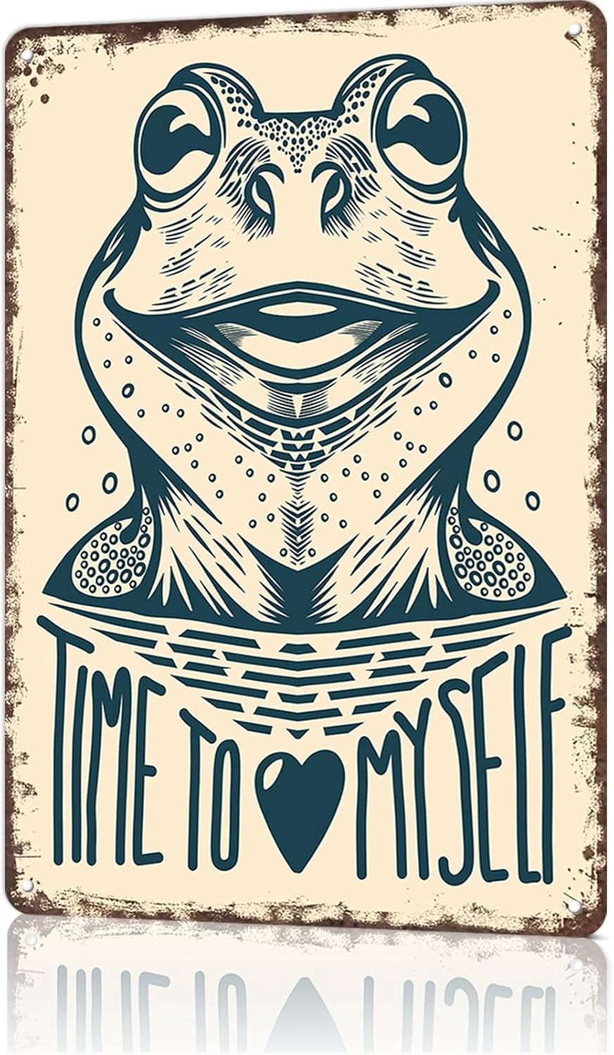 Vintage Metal Frog Love Tin Sign Plaque, Funny Wall Decor for Man Cave ...