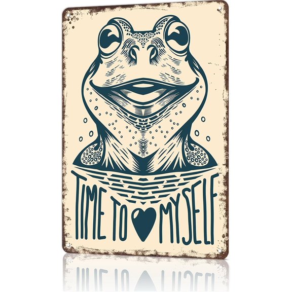 Vintage Metal Frog Love Tin Sign Plaque, Funny Wall Decor for Man Cave, Basement, Pub, Farmhouse, Diner, Cafe, Outdoor, 8 x 12 Inch