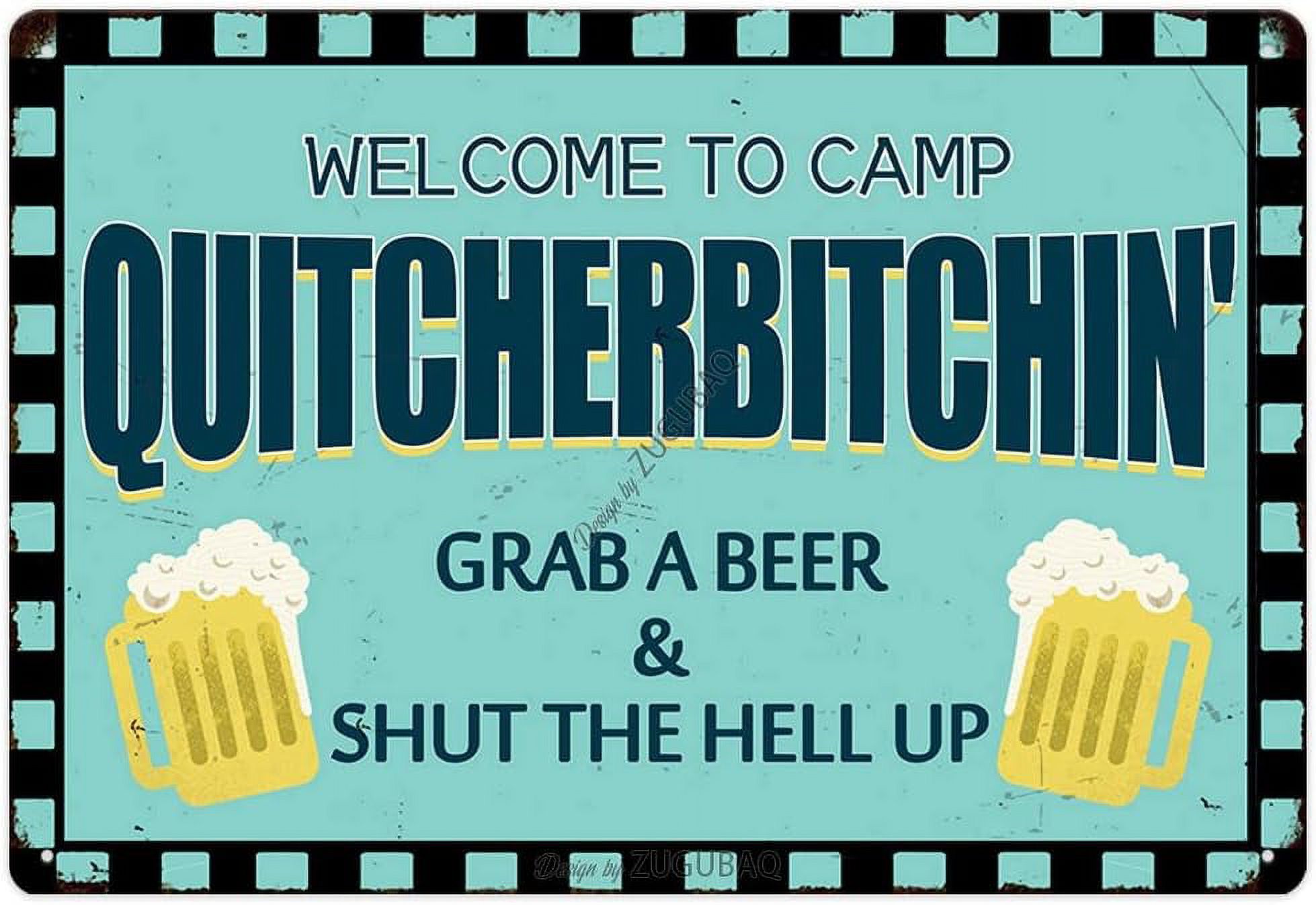 Vintage Metal Funny Camping Tin SignLife Is Better By The Campfire