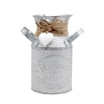 thumbnail image 1 of Vintage Metal Galvanized Flower Vase - Farmhouse French Bucket - Table Centerpiece Rustic Home Decor for Fresh and Dried Floral Arrangements for Home and Weddings, 1 of 8