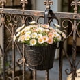 thumbnail image 1 of Vintage Metal Hanging Flower Pot, Distressed Black Iron Bucket Planter for Outdoor Garden Fence Railing Balcony, Small Decorative Container for Plants Herbs, 1 of 6