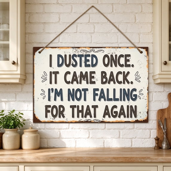 Vintage Metal Hanging Plaque, Funny Quote Tin Sign, Rustic Farmhouse ...
