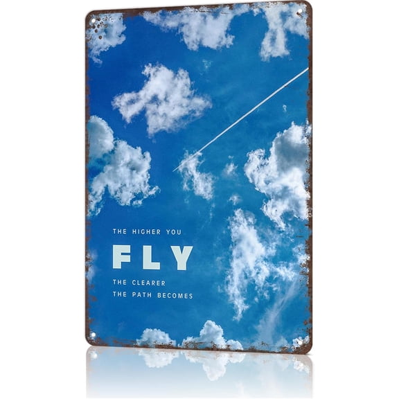 Vintage Metal Inspirational Sky Tin Sign Wall Art Poster for Home Bedroom Man Cave Office Decor 8x12 Inch