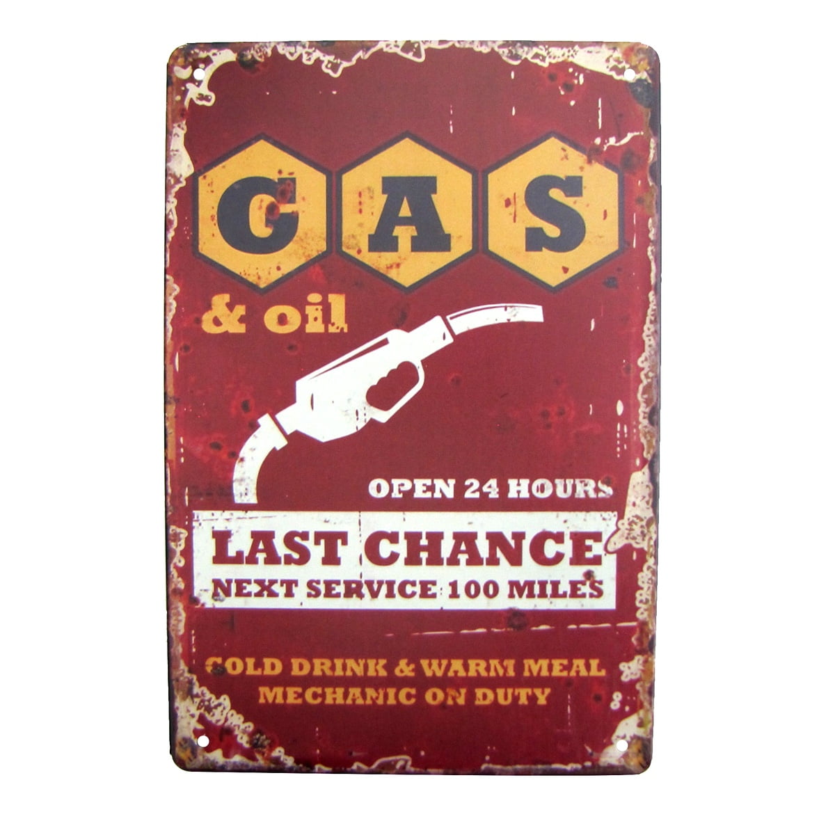 Vintage Metal Last Chance Gas Oil Sign Retro Tin Man Cave Garage Shop Wall Decor Vintage Metal Last Chance Gas Oil Sign Retro Tin Man Cave Garage Shop Wall Decor
