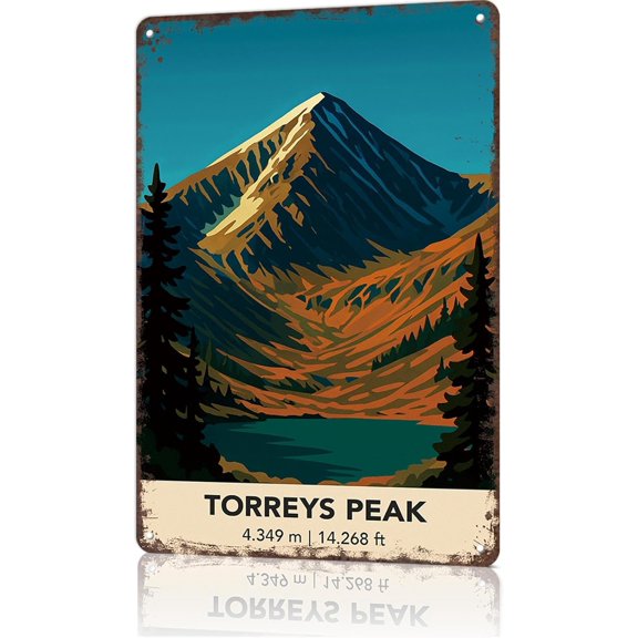 Vintage Metal Mountain Wall Art Sign, Funny Tin Poster for Man Cave Office Home Bedroom Decor, 8 x 12 Inch