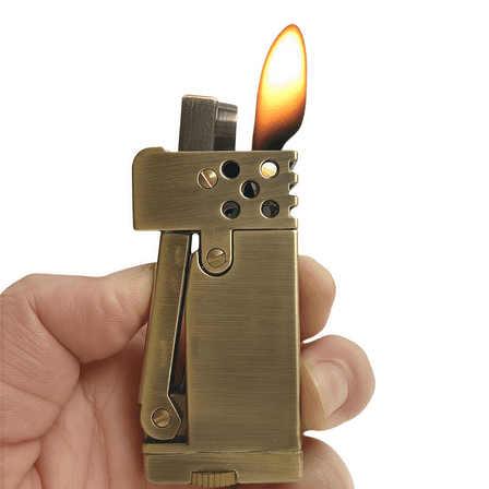Vintage Metal Portable Lighter Kerosene Lighter Refillable Lighter Soft Flame Classic Antique Lighter Birthday Gifts for Men Dad Husband