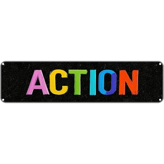 Vintage Metal Sign ACTION Tin Sign Christmas Decor Retro Wall Decor For Home Coffee Bar Funny Aluminum Sign 16x6 inch.jpg