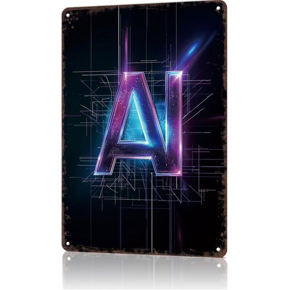 Vintage Metal Sign Ai Glowing Text Poster Retro Tin Signs Funny Aluminum Sign For Man Cave, Garage, Living Roome, Cafe And Pub Decoration 8 X 12 Inch