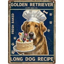 Vintage Metal Sign Aluminum Sign 8x12 inch Golden Retriever Brewing Tin Sign Retro Wall Decor for Home, Cafe, and Garden for Home Decor
