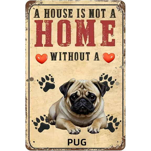 Vintage Metal Sign Aluminum Sign A House is Not A Home Without A Pekingese Tin Sign Retro Wall Decor for Home, Cafe, and Garden - Gift for Home Decor 8x12 inch