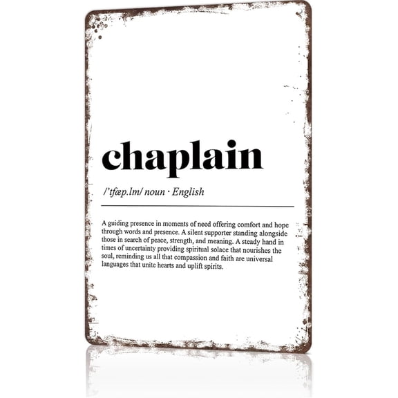 Vintage Metal Sign Chaplain Definition Funny Wall Art Tin Poster for Man Cave Office Home Bedroom Decor 8 x 12 Inch