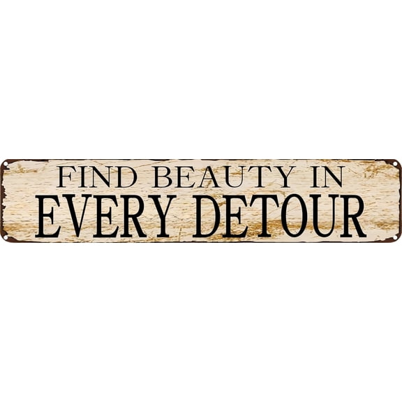 Vintage Metal Sign FIND BEAUTY IN EVERY DETOUR. Tin Sign Christmas Decor Retro Wall Decor For Home Coffee Bar Funny Aluminum Sign 16x4 inch.jpg