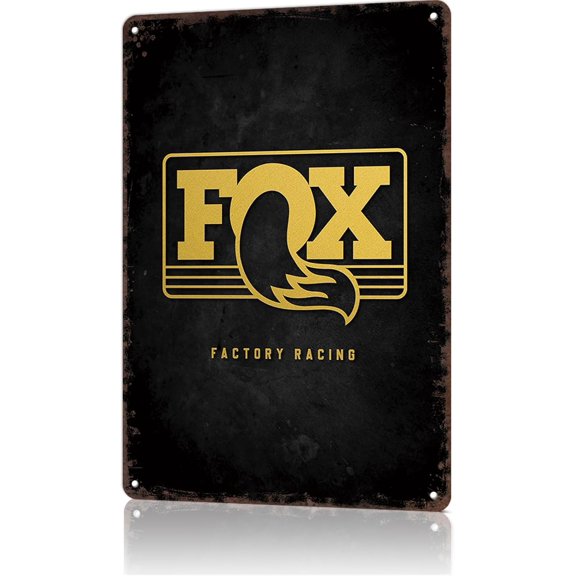 Vintage Metal Sign Gold Fox Mtb Poster Retro Tin Signs Funny Aluminum Sign For Man Cave, Garage, Living Roome, Cafe And Pub Decoration 8 X 12 Inch