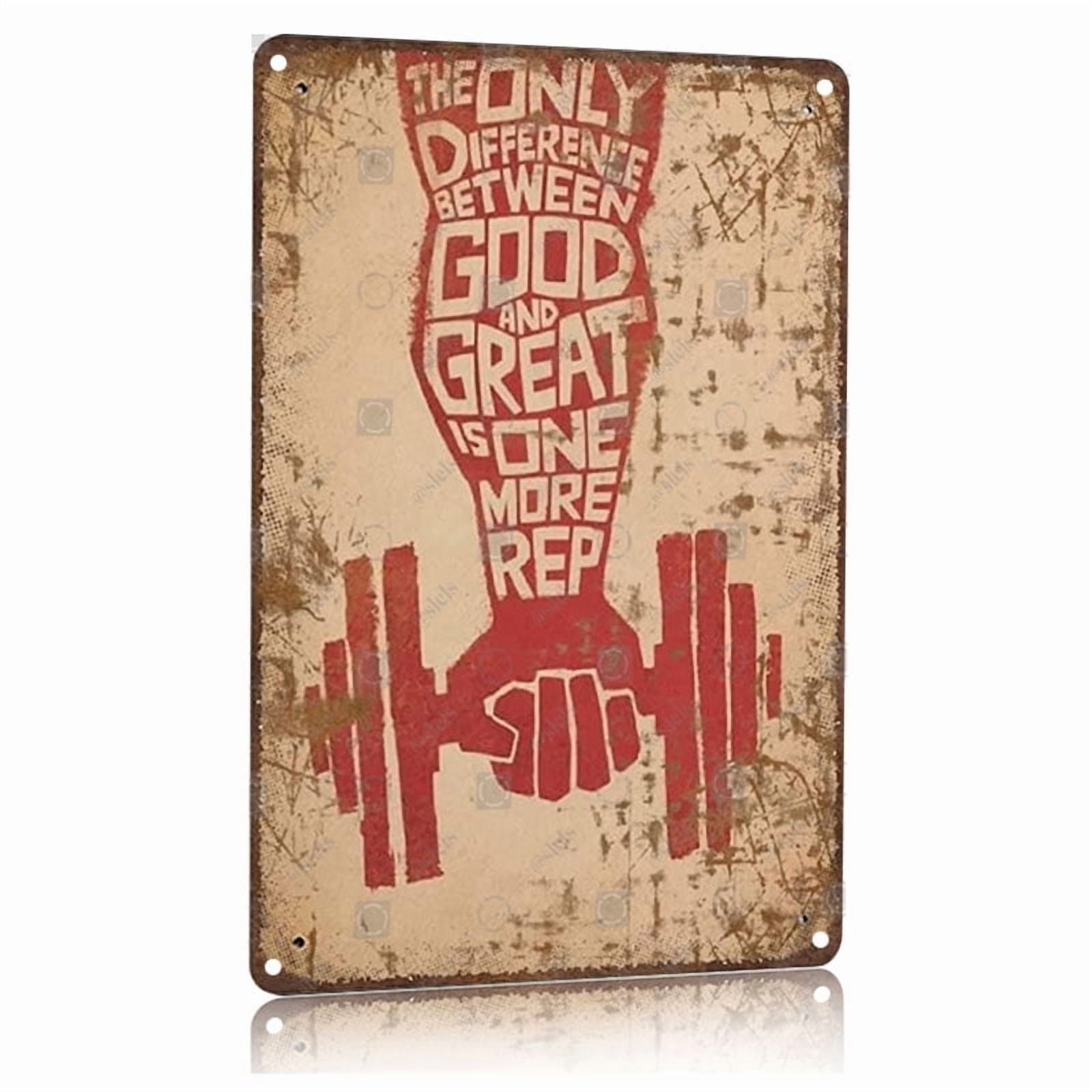 Vintage Metal Sign Gym Motivation Poster 8x12 Inch Fitness Body ...