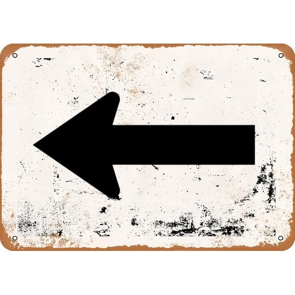 Vintage Metal Sign Left Turn Arrow Tin Sign Christmas Decor Retro Wall Decor For Home Coffee Bar Funny Aluminum Sign 8x12 inch