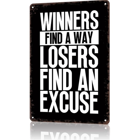 Vintage Metal Sign Plaque Winners Find A Way Poster Funny Tin Signs For Man Cave Basement Pub Farmhouse Diner Cafe Outdoor Wall Decor 8x12 Inch