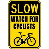 Vintage Metal Sign SLOW WATCH FOR CYCLISTS Tin Sign Retro Wall Decor For Home Coffee Bar Funny Aluminum Sign 8x12 inch