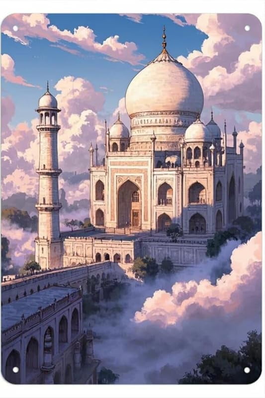 Vintage Metal Sign Taj Mahal Tin Sign Decor Retro Wall Decor for Home ...