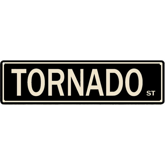 Vintage Metal Sign Tornado Street Sign Retro Rustic Tin Sign Alley Tornadoes Storm Chasers Wall Plaque Decoration or as a Unique Poster Gift Idea for Friends 4×16 Inch