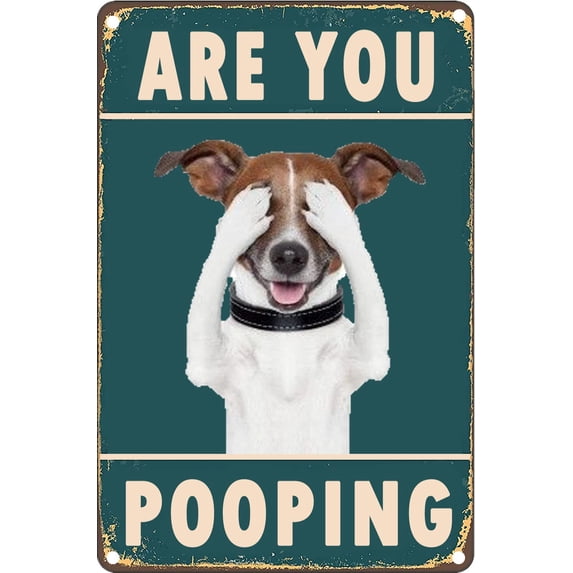 Vintage Metal Sign are You Pooping Tin Sign Retro Dog Aluminum Sign for Home Coffee Wall Decor 8x12 Inch