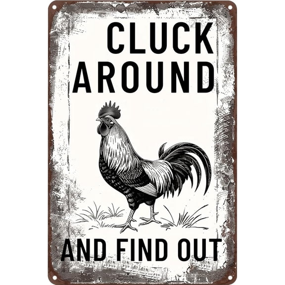 Vintage Metal Signs Chicken Coop Signs for Farm Yard Decor, Farm Tin Signs for Home Kitchen Outdoor Decor, Fresh Butt Nuggets - 8×12 inches