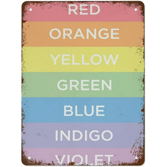 Vintage Metal Signs Colours Art Print Homeschool Print Classroom Poster Wall Art Funny Tin Sign Decorations (Aluminum) Size: 12 x 16 inch