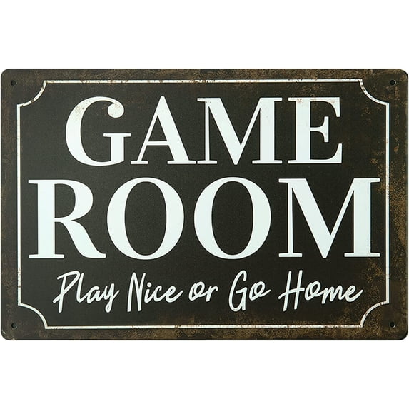Vintage Metal Signs Game Room Retro Poster Wall Art Tin Sign Decorations for Man Cave Stuff Signs Wall Decor Plaque Size: 12 x 16 inch