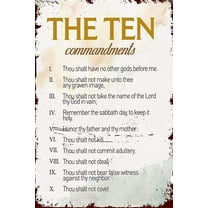 Vintage Metal Signs In This House We Do Geek Magic Poster Retro Wall Art Tin Sign Wall Art Decor Plaque for Home Bar Pub Club Cafe Garage, Ten Commandment Size: 8 x 12 inch