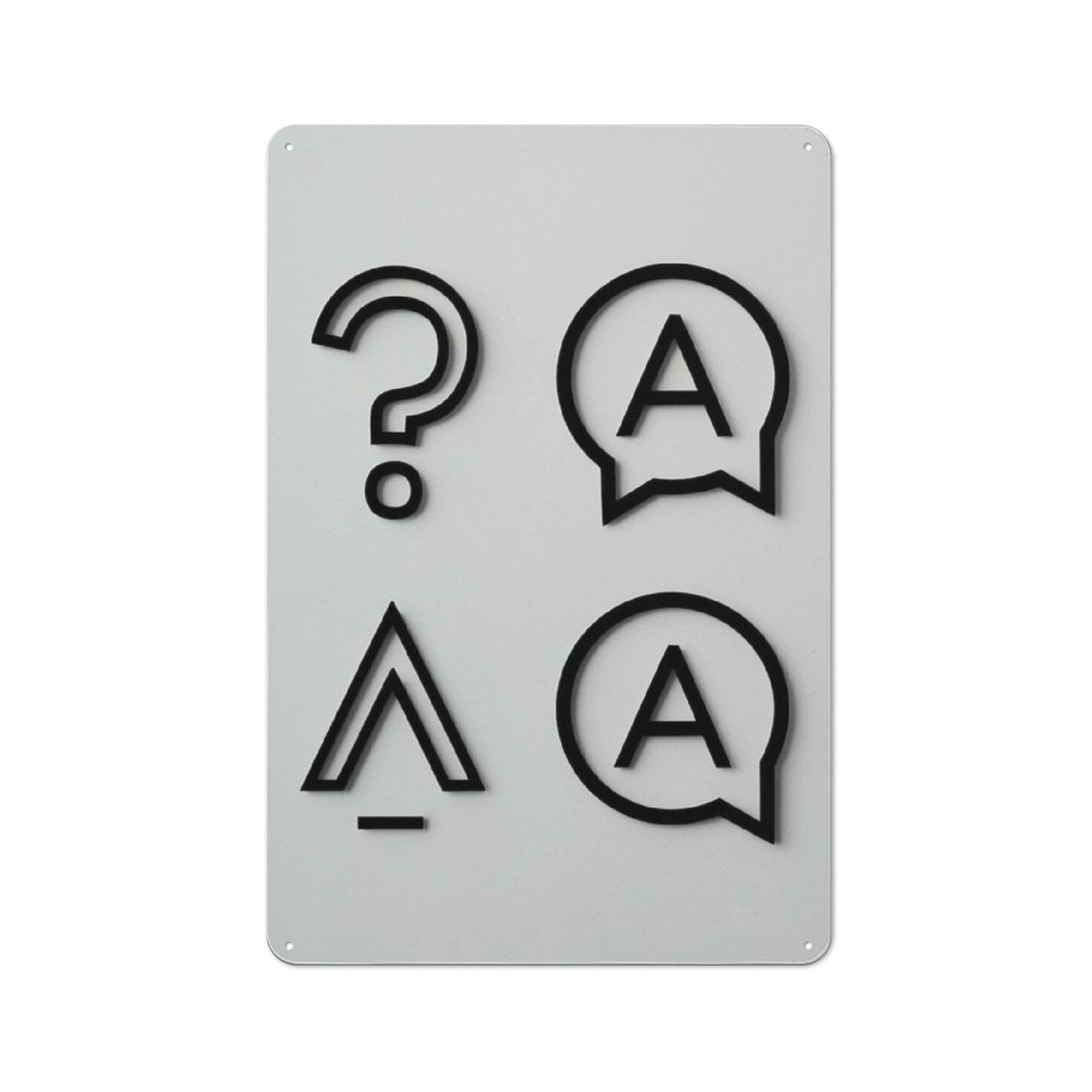 Vintage Metal Signs,Minimalist Set of Black Question and Answer ...