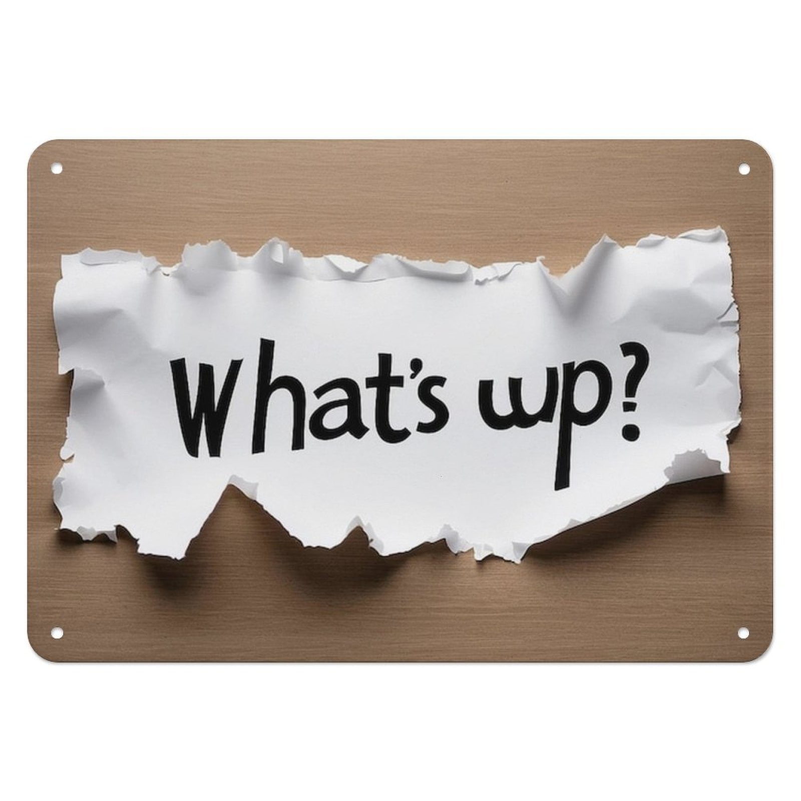 Vintage Metal Signs,Ripped Paper with What's up Message,for garage,bar ...