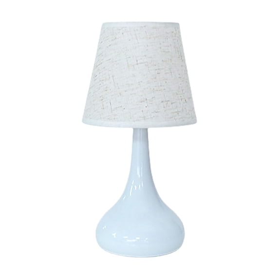 Vintage Metal Table Lamp Bedside Night Light - 11.8in Retro Desk Lamp for Bedroom Dorm Study Office (White)