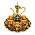 thumbnail image 1 of Vintage Metal Tea Set Coffee Set with Teapot, 6 Cups and Serving Tray Gold, 1 of 8