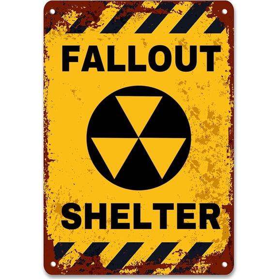 Vintage Metal Tin Sign Fallout SHELTER Metal Sign for Home Office Bar Pub Cafe Man Cave, Retro Wall Art Tin Plaque Decor 8x12 Inch