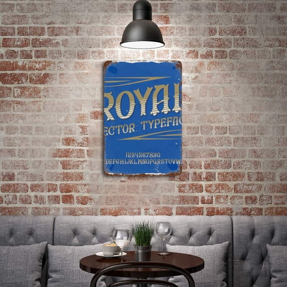Vintage Metal TinRoyal Vector Typeface Showcase11.8"x7.9"tin signs