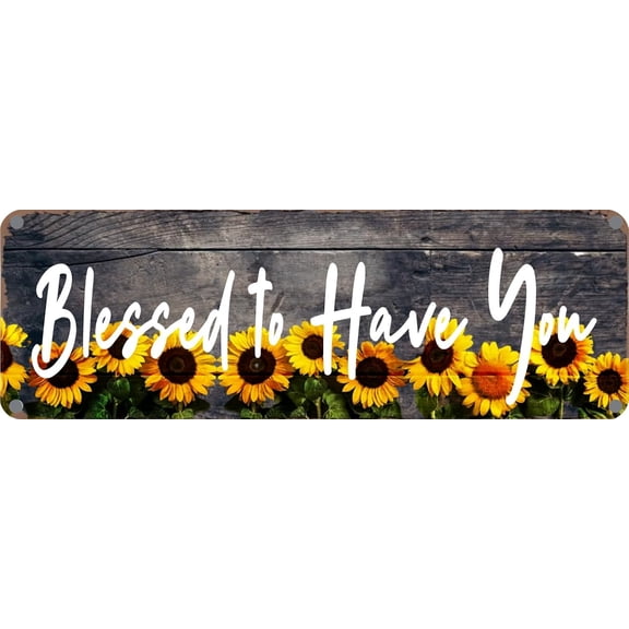 Vintage Metal Tin Sign 4"x16" Blessed to Have You Retro Wall Decor for Home, Cafe, and Garden - Aluminum Sign for Men & Women