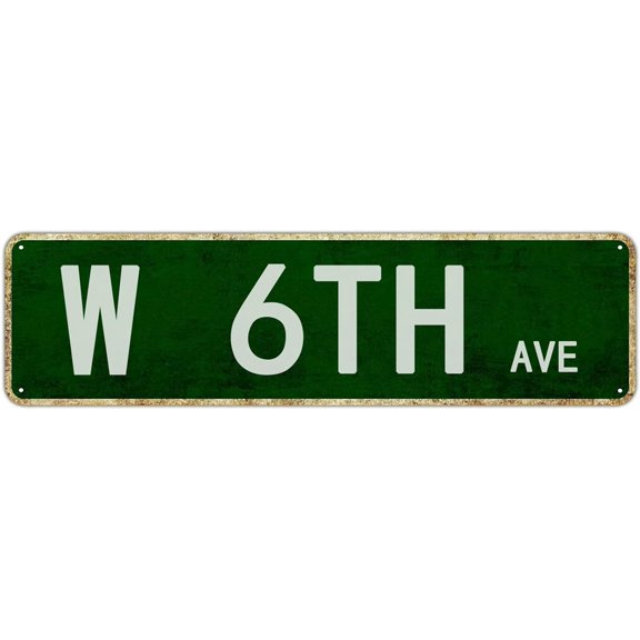 Vintage Metal Tin Sign, 6th Avenue Funny Wall Decor for Bedroom Kitchen Garden Bar or Coffee Shop, 4 x 16 Inch